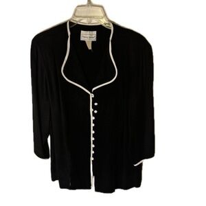 Vintage Black Blouse with Beautiful Button Details